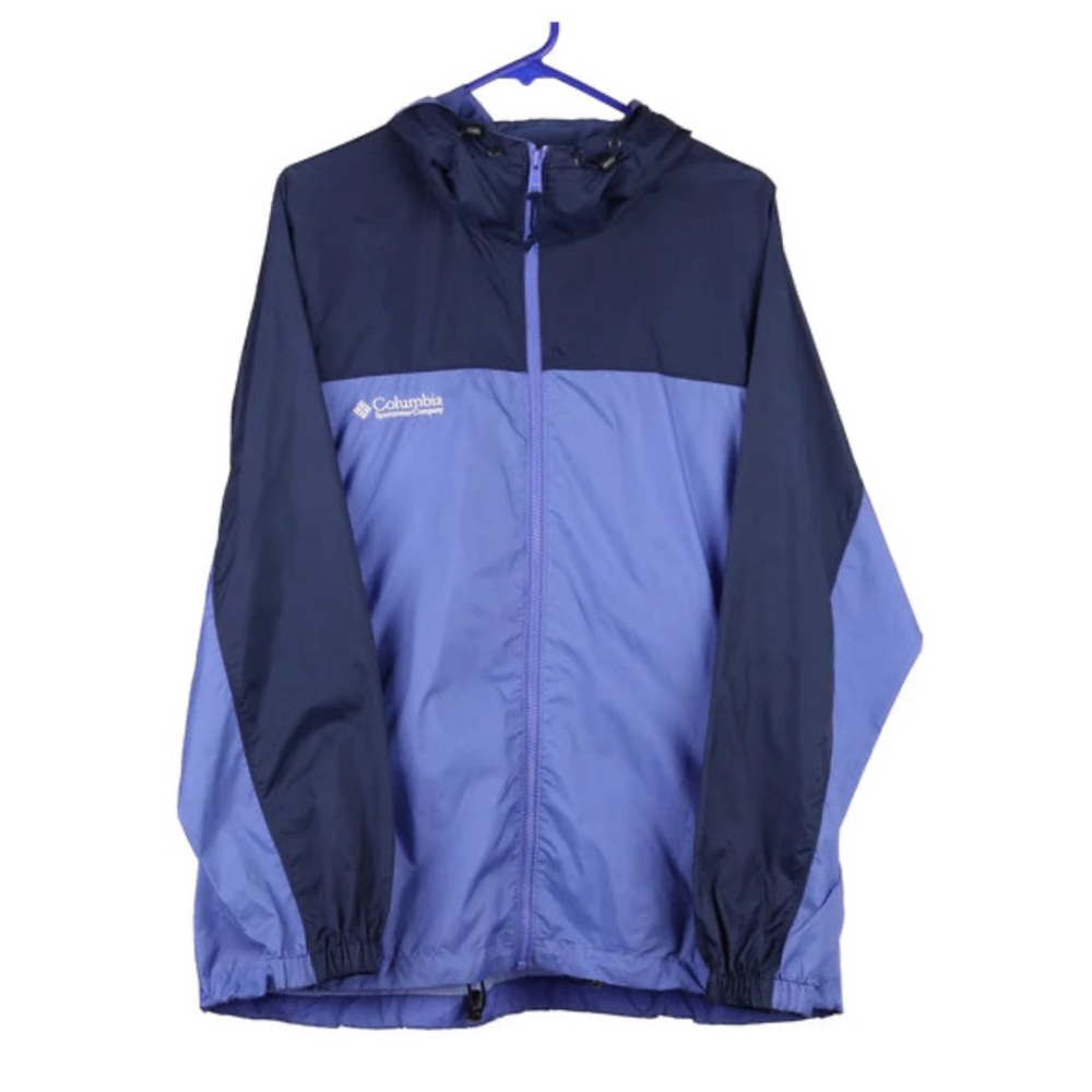 Columbia Lightweight Lined Windbreaker Performance Purple Navy Women’s Size L